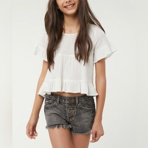 O’Neill White Ruffle T-Shirt